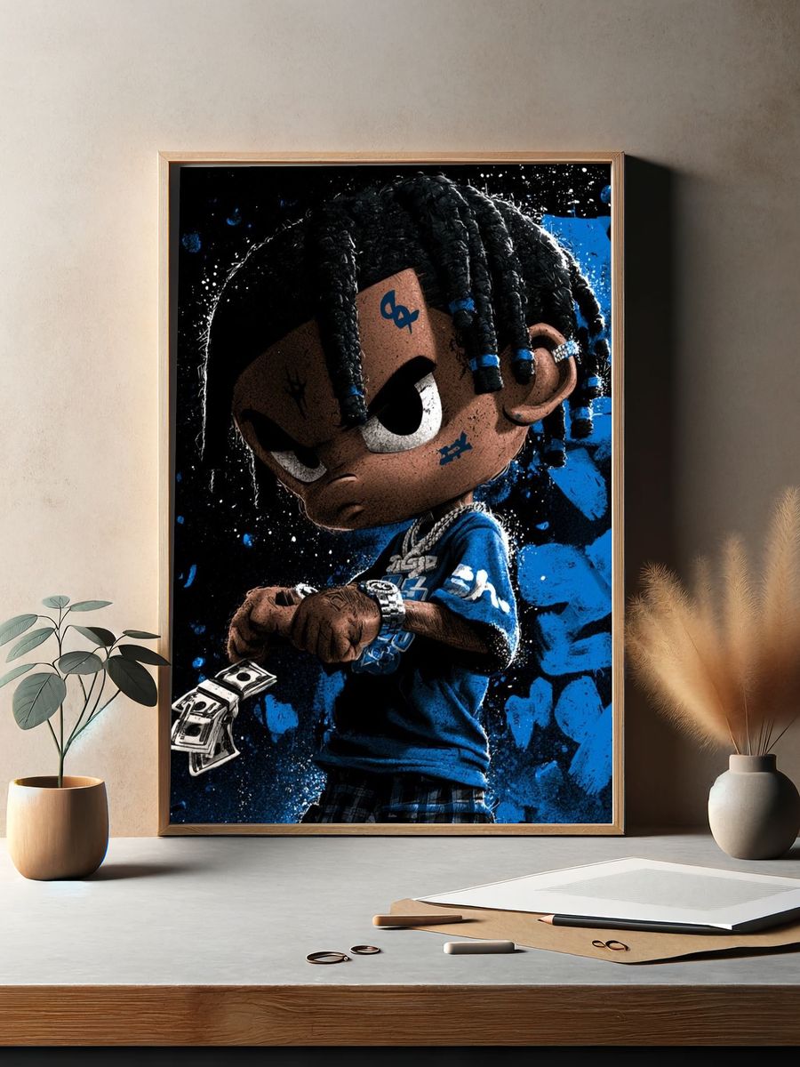 Streetwear Cartoon Portrait Poster. — room view 2