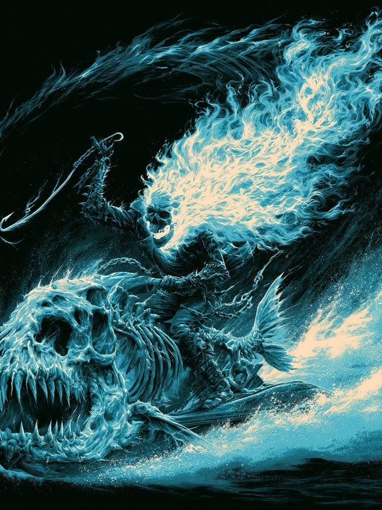 Ghost Rider Skull Flame Poster. poster detail