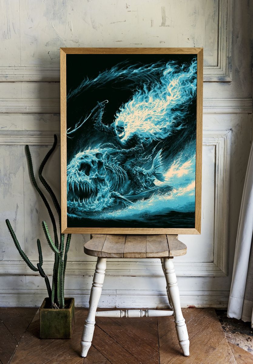 Ghost Rider Skull Flame Poster. — room view 1