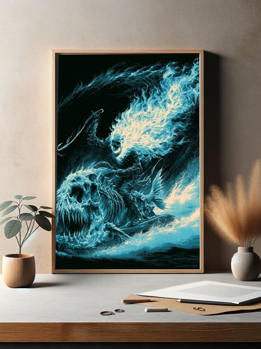 Ghost Rider Skull Flame Poster. — room view 2