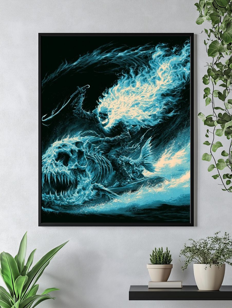 Ghost Rider Skull Flame Poster. — room view 4