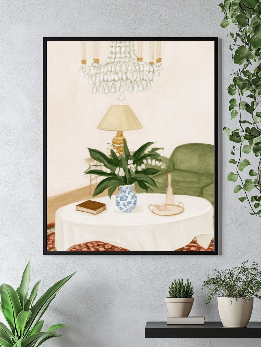 Cozy Living Room Interior Illustration Poster. — room view 4