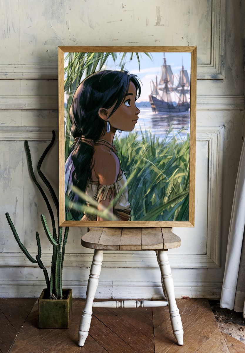 Island Girl by the Sea Print. — room view 1