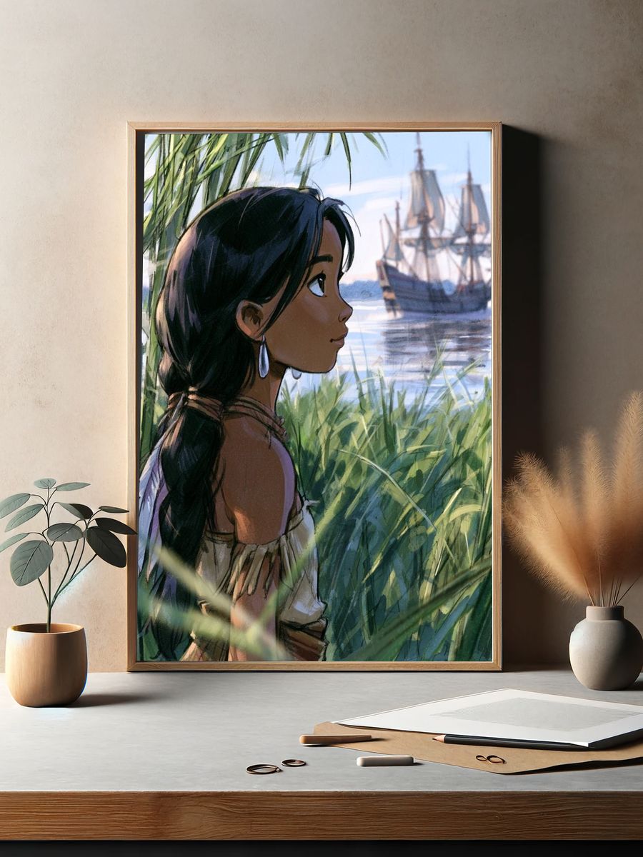 Island Girl by the Sea Print. — room view 2