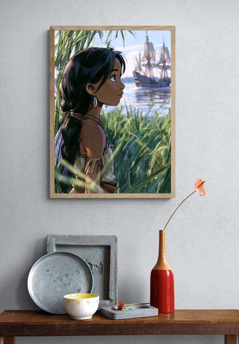 Island Girl by the Sea Print. — room view 3