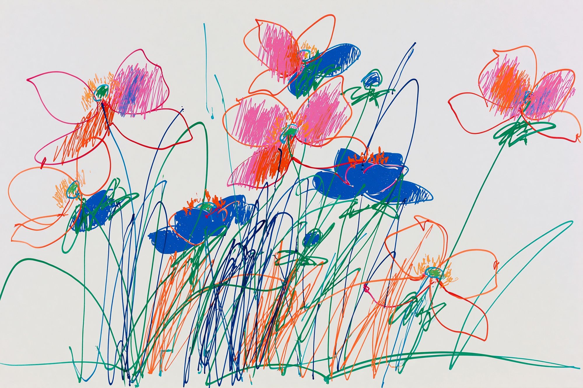 Colorful Flower Scribble Poster. poster detail