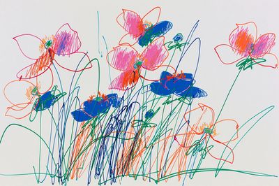 Colorful Flower Scribble Poster. poster