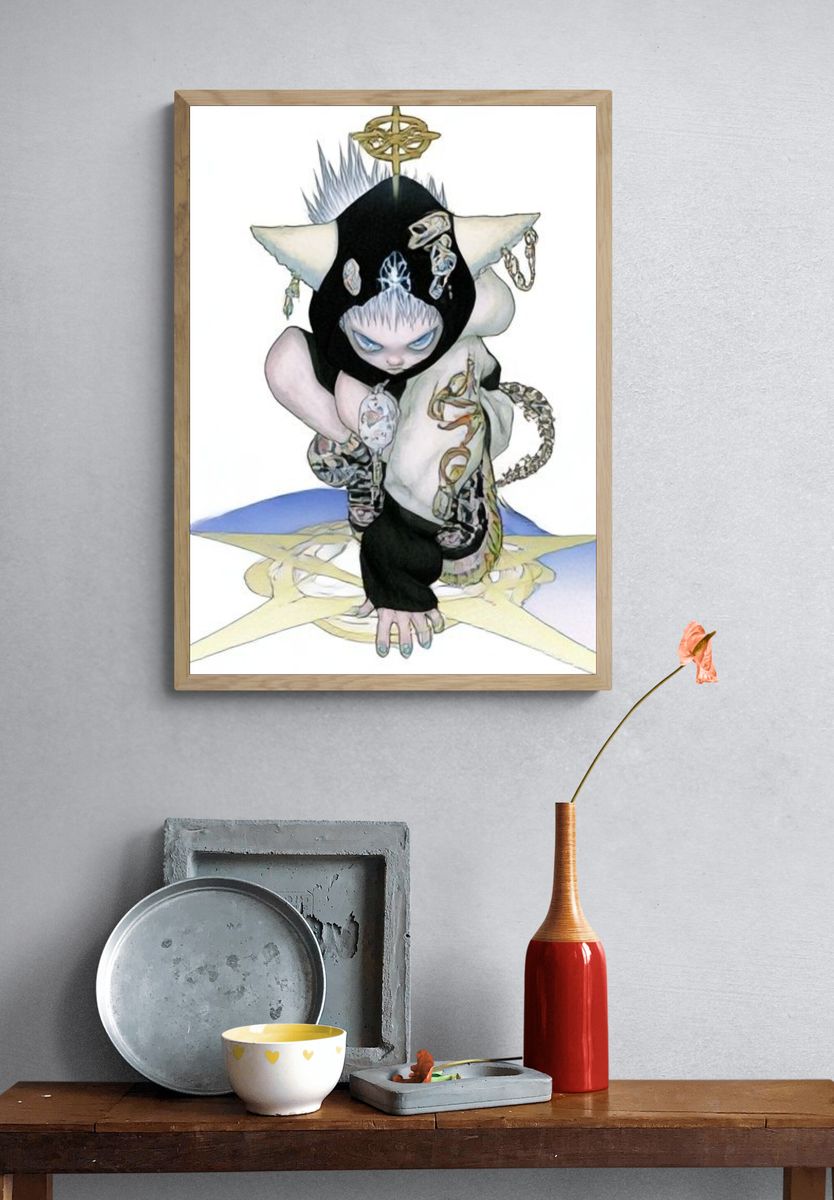 Surreal Hooded Figure Print. — room view 3