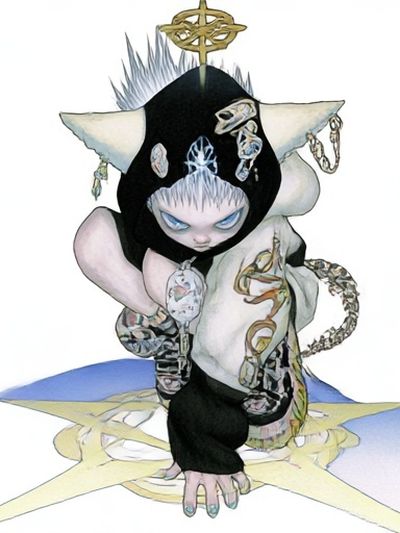 Surreal Hooded Figure Print.