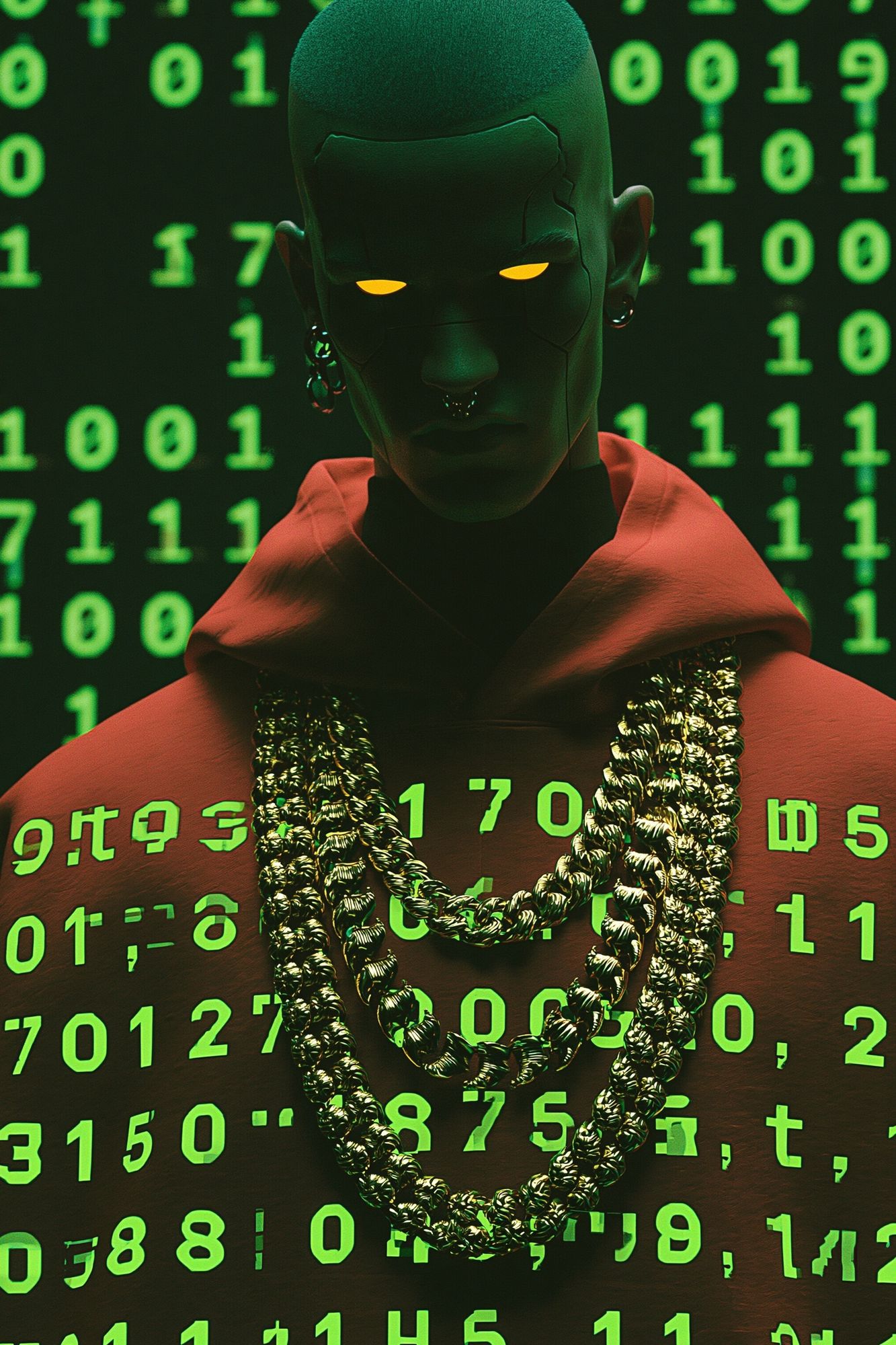 Cyberpunk Portrait Digital Art Poster. poster detail