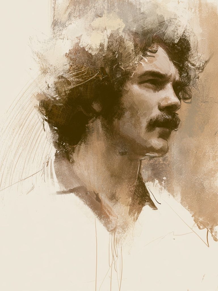 Sepia Portrait Illustration Poster. poster detail