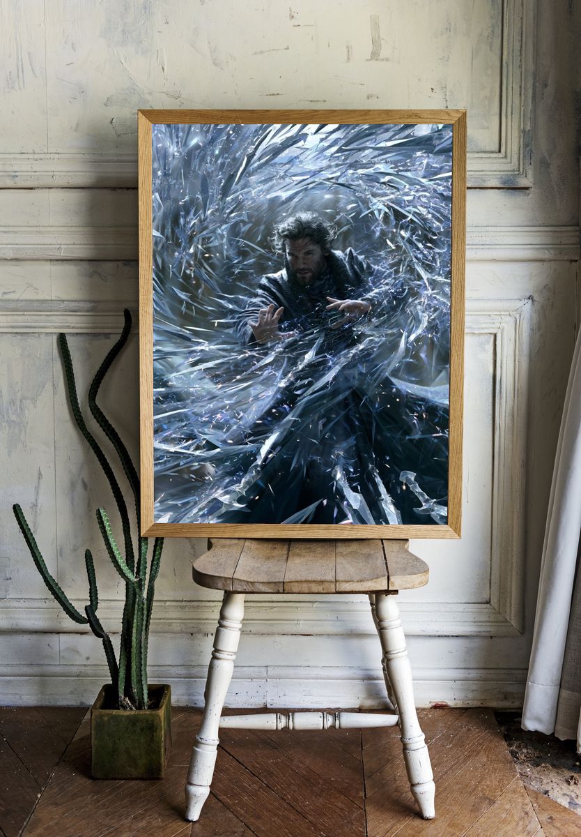 Ice Sorcerer Fantasy Print. — room view 1