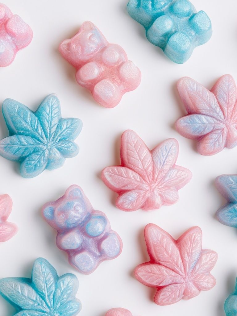 Pastel Candy Leaves Print. poster detail