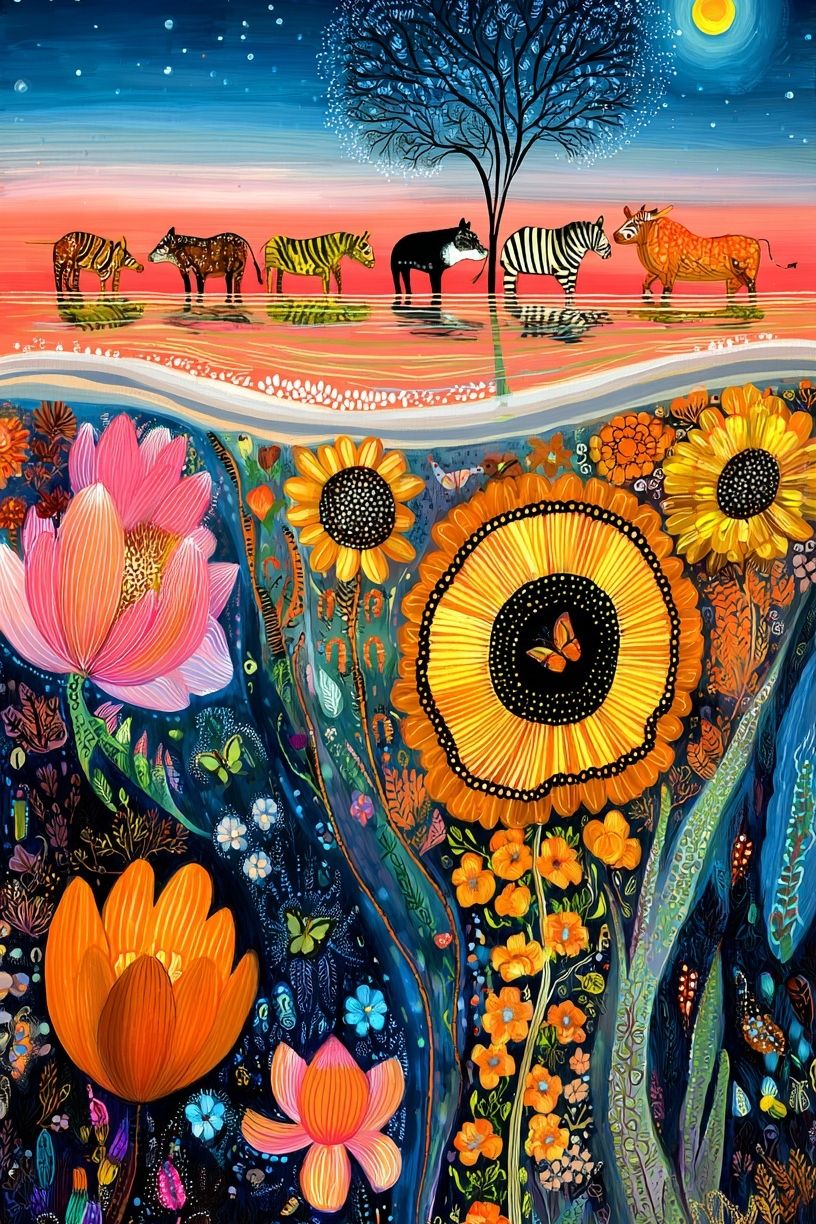Safari Bloom Dreamscape Poster. poster detail
