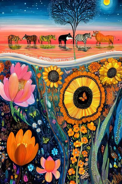 Safari Bloom Dreamscape Poster. poster print