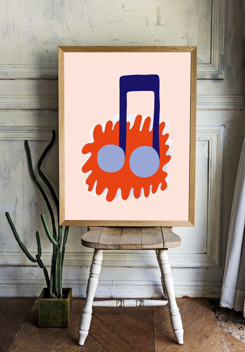 Abstract Music Note Poster. — room view 1