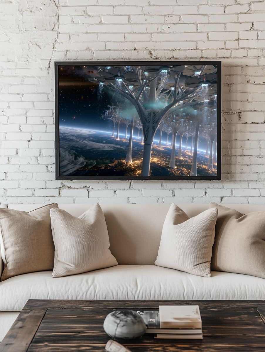 Alien Forest Orbit Sci-Fi Poster. room preview