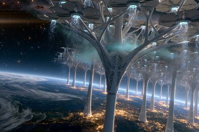 Alien Forest Orbit Sci-Fi Poster. poster print