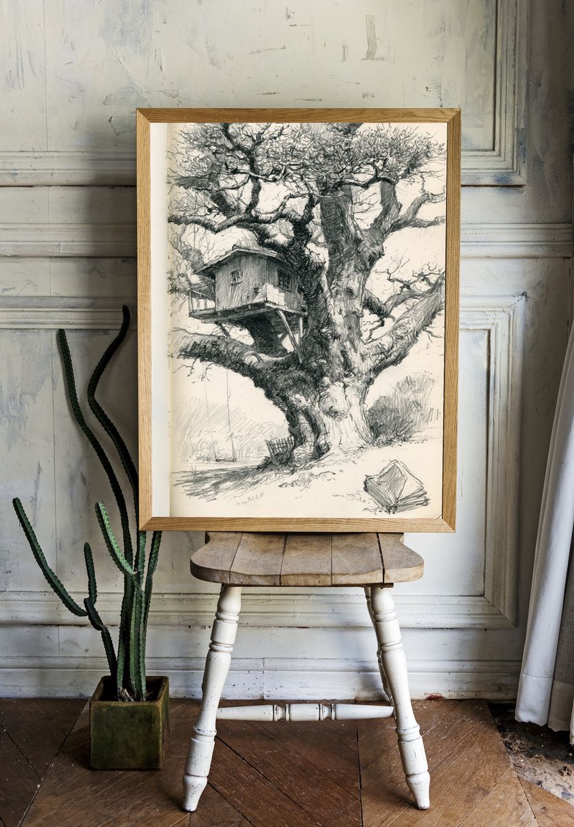 Treehouse Sketch Poster. — room view 1