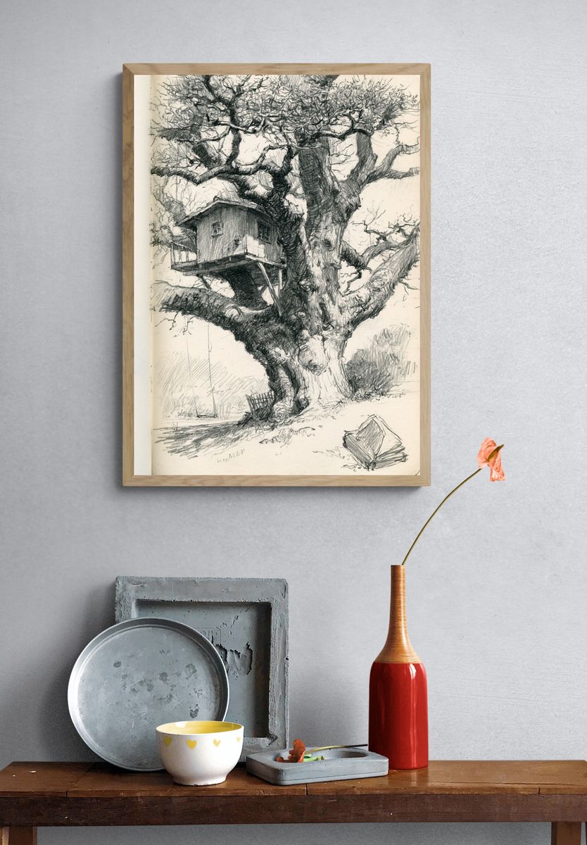 Treehouse Sketch Poster. — room view 3