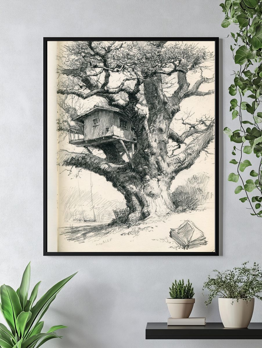 Treehouse Sketch Poster. — room view 4