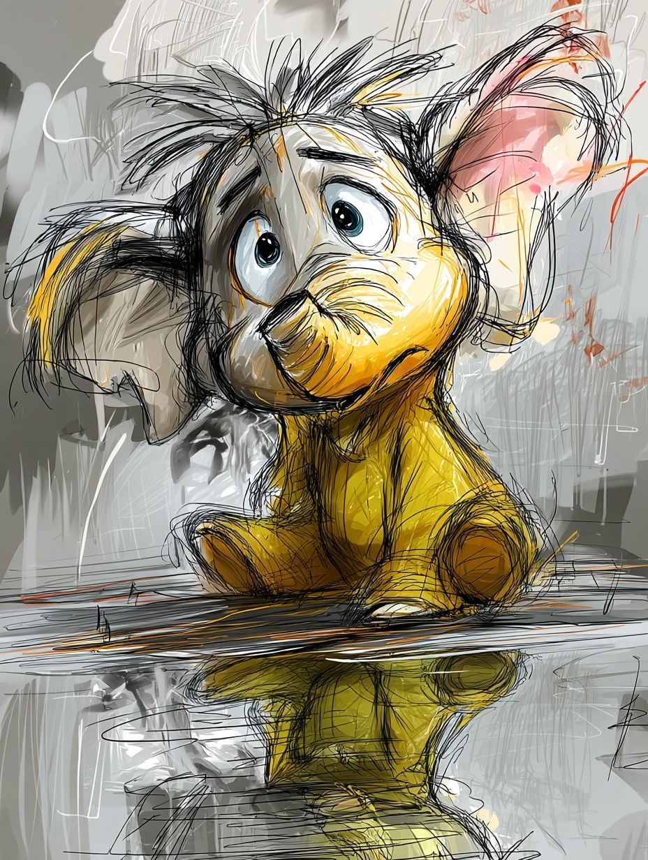 Sad Mouse Illustration Poster. poster — illustration art