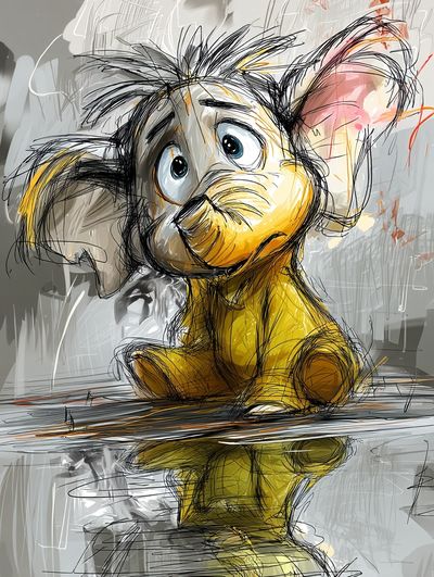 Sad Mouse Illustration Poster. poster print