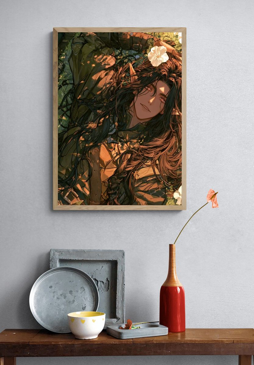 Forest Elf Portrait Print. — room view 3