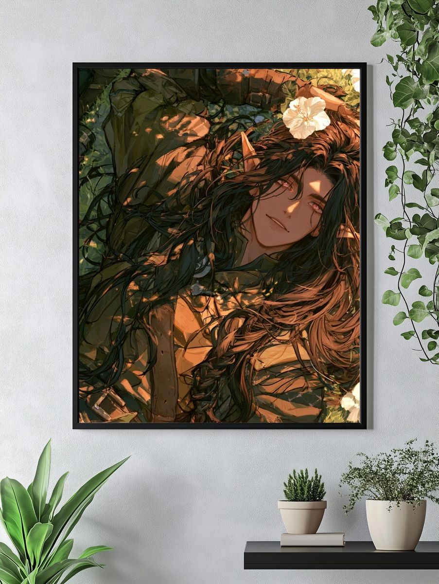 Forest Elf Portrait Print. — room view 4