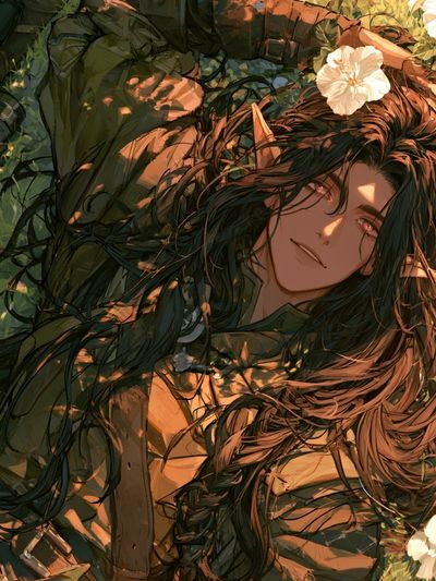 Forest Elf Portrait Print. poster