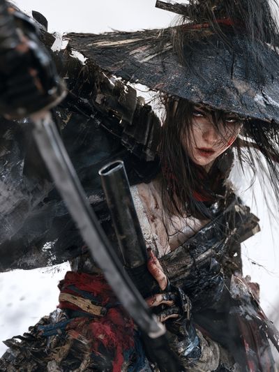 Samurai Warrior Digital Art Poster. poster