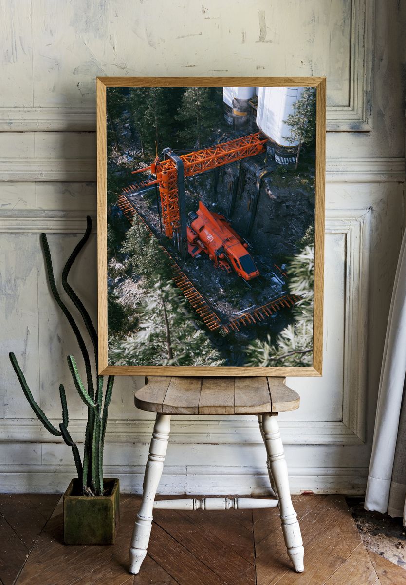 Industrial Excavator Forest Poster. room preview