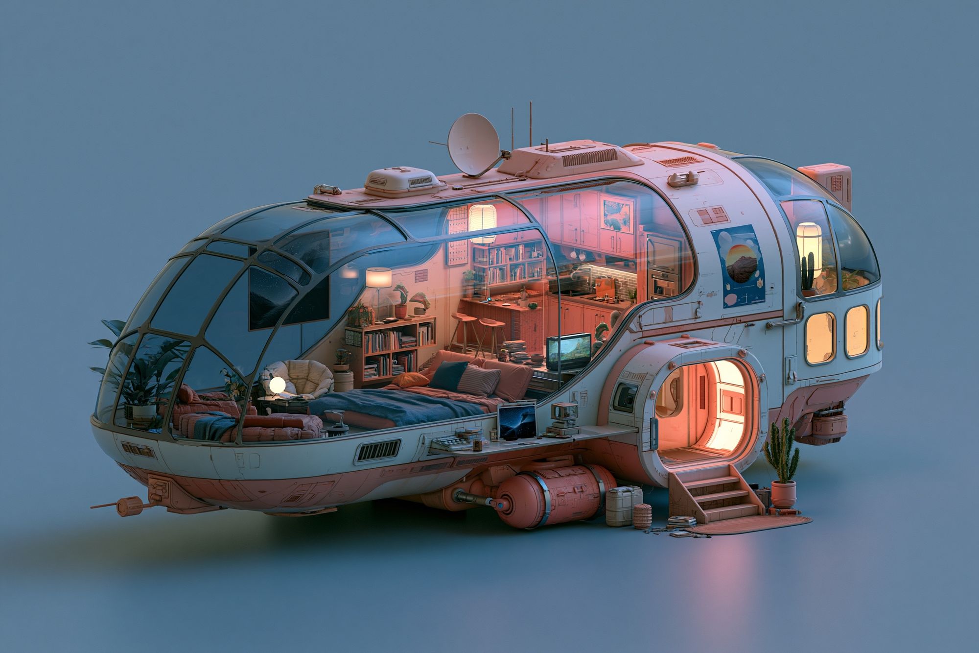 Futuristic Space Pod Illustration Poster. poster — illustration art