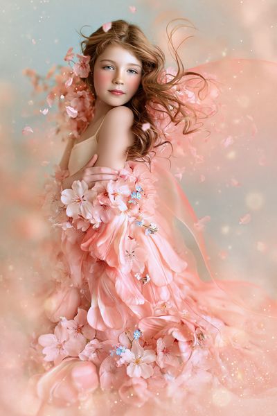 Blush Blossom Girl Illustration Poster.