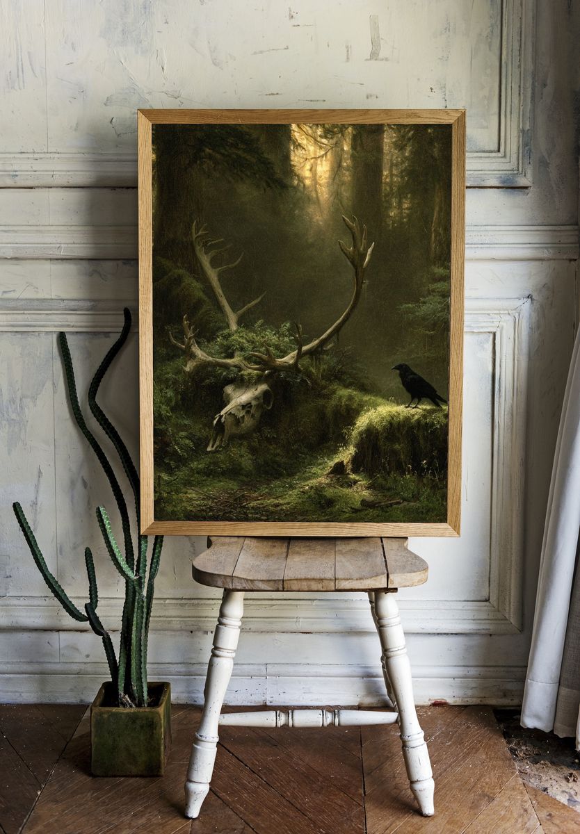 Enchanted Forest Skull Poster. — room view 1