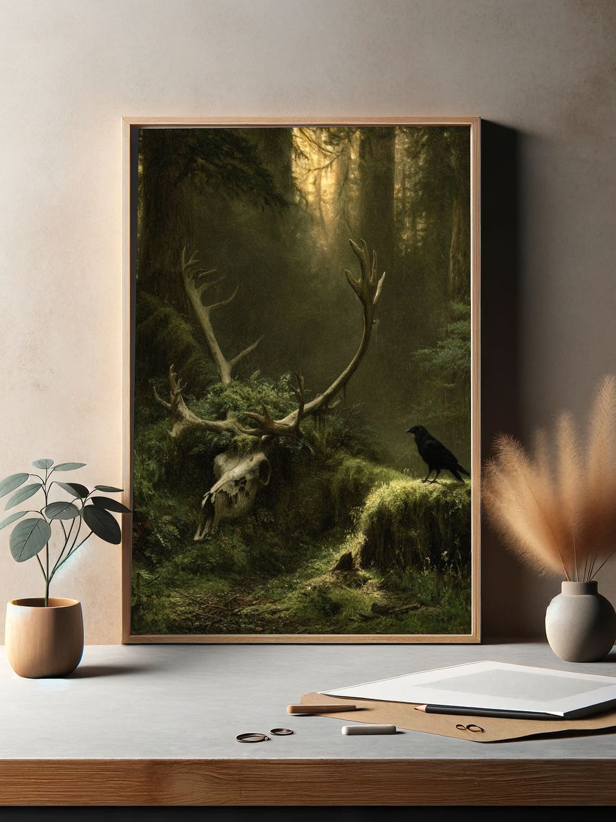 Enchanted Forest Skull Poster. — room view 2