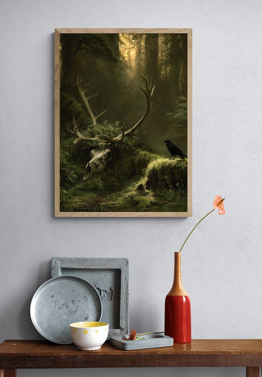 Enchanted Forest Skull Poster. — room view 3