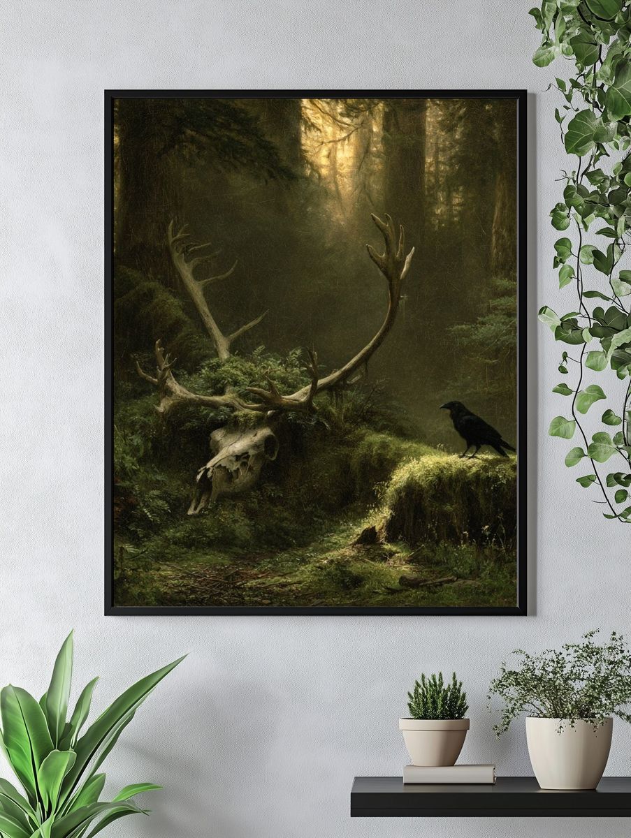 Enchanted Forest Skull Poster. — room view 4