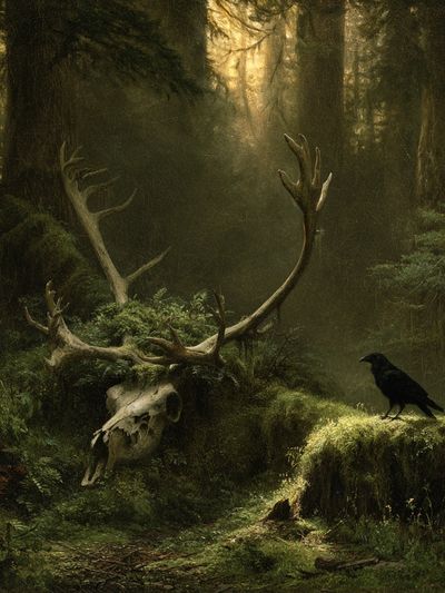 Enchanted Forest Skull Poster. poster