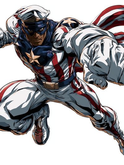 Captain America Action Illustration Poster. poster print