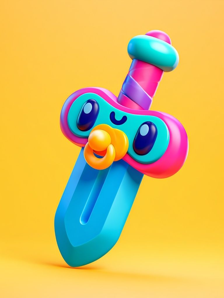 Cute Toy Sword Illustration Poster. poster detail