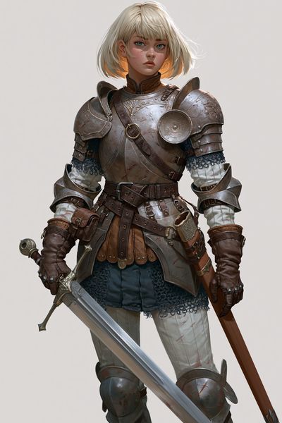 Armored Fantasy Warrior Illustration Poster.