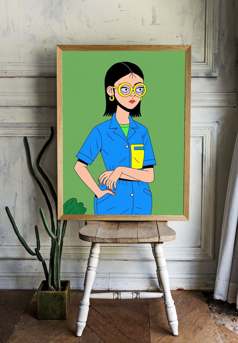 Stylish Woman Illustration Poster. room preview