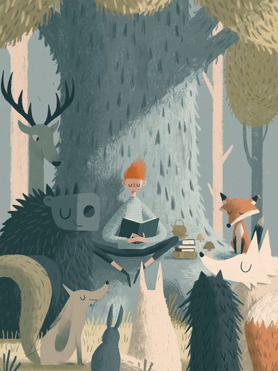 Forest Storytime Illustration Poster. poster print