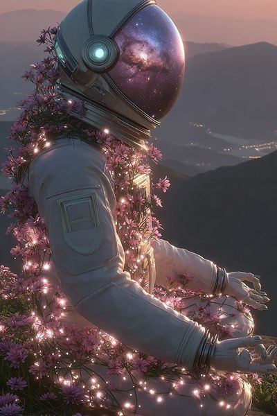 Cosmic Astronaut Meditation Print. poster print