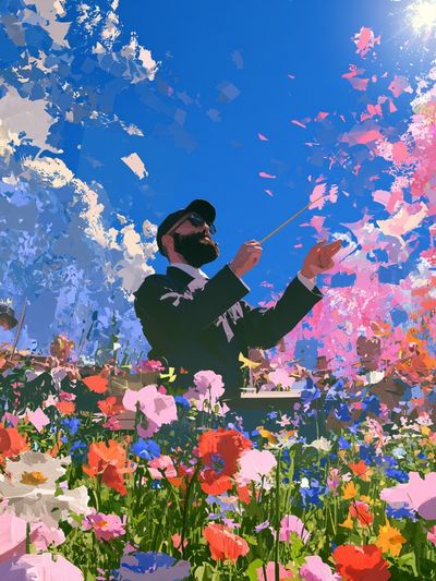 Flower Conductor Illustration Poster. poster