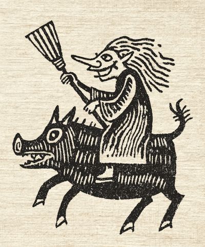 Folk Rider Illustration Print. poster