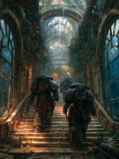 Armored Warriors Cathedral Print. poster