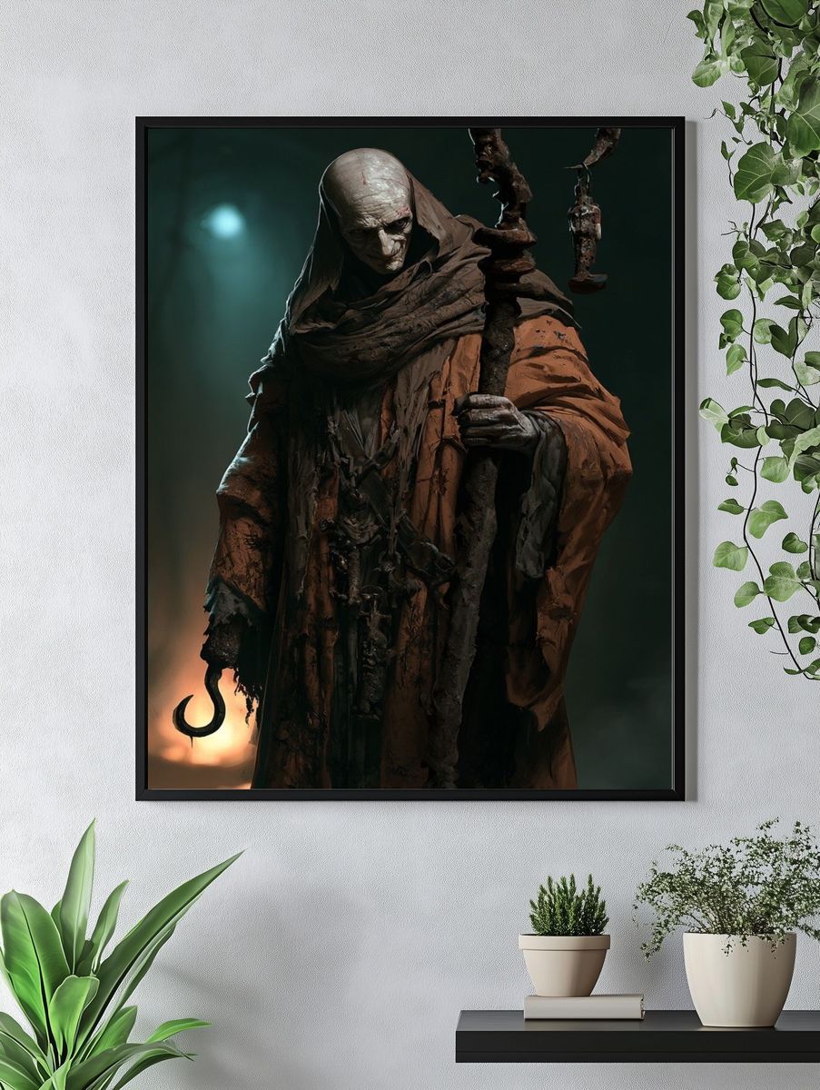 Dark Hooded Wraith Illustration Poster. — room view 4