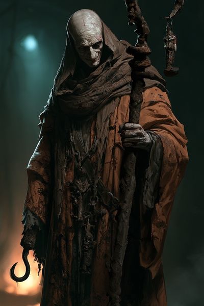 Dark Hooded Wraith Illustration Poster.